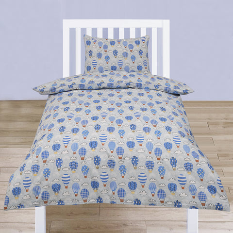 Hot Air Balloons Mulitcoloured Cotton Blend Toddler Duvet Set (T06)