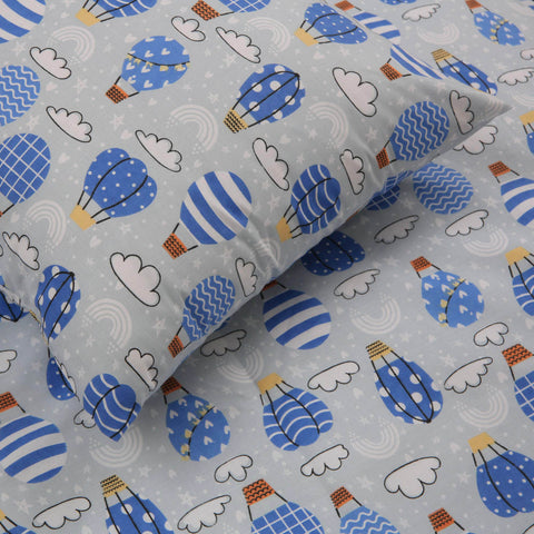 Hot Air Balloons Mulitcoloured Cotton Blend Toddler Duvet Set (T06)