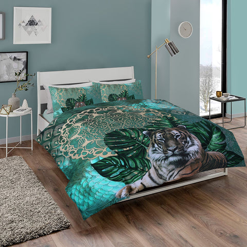 TIGER Boho Indian Mandala Duvet Cover Set