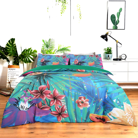 Tropical Fruits Floral Duvet Cover Set