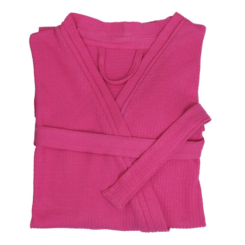 Women Jersey Waffle 100% Cotton Fuchsia Dressing Gown