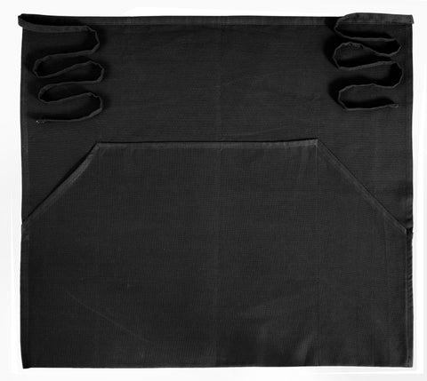 Plain 100% Cotton - 3 Pack - Half Bistro Apron - Black