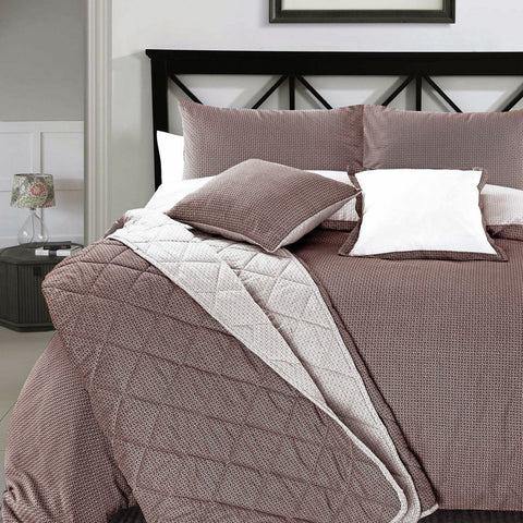 Christian Chocolate Geometric Quilted Bedspread