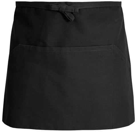 Plain 100% Cotton - 3 Pack - Half Bistro Apron - Black