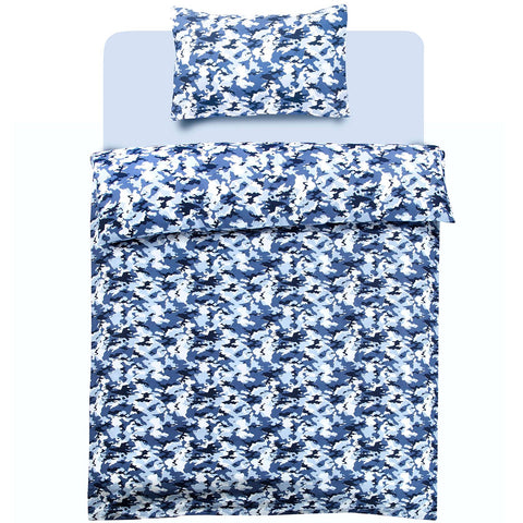 Blue Camouflage Kids Duvet Cover Set