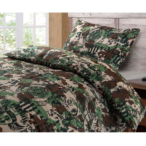 Green Camouflage Kids Duvet Cover Set