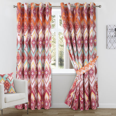 Navajo Ethnic Eyelet Curtains Set