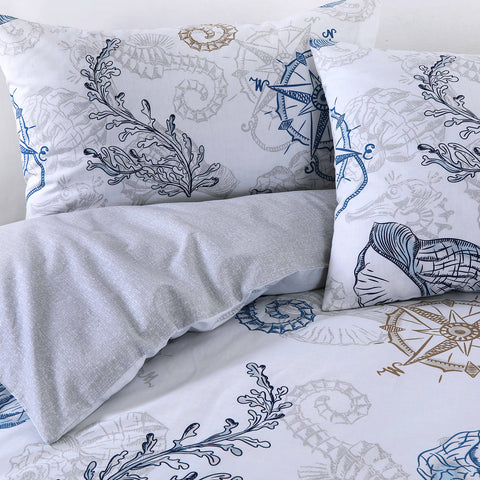 Seafarer 100% Cotton Duvet Cover and Pillowcase Set