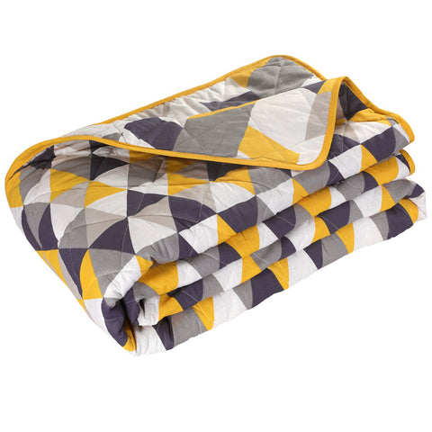 Quartz Geometric Quilted Bedspread