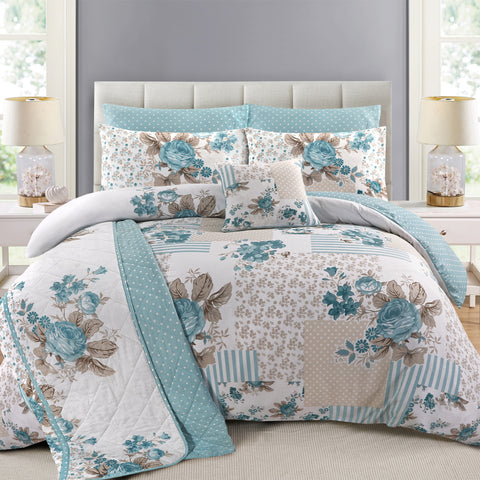 Rose Floral Blue - Duvet Cover Set