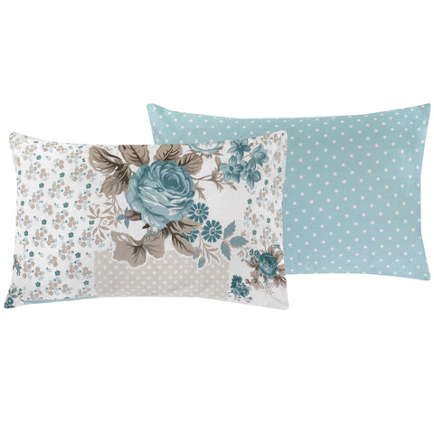 Rose Floral Blue Housewife Pillowcase Pair