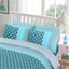 Azure Scallop Seashell Scales Polycotton Reversible Duvet Cover Bedding Set - Blue