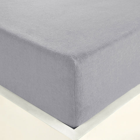 Thermal Grey 100% Cotton Flannelette Fitted Sheet