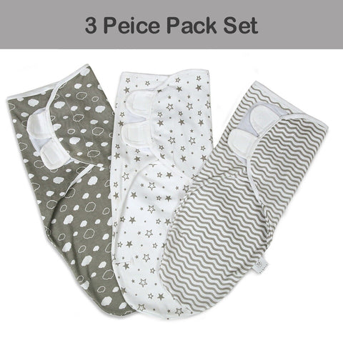 Baby 3 Pack Soft Jersey Padded Swaddle Wrap