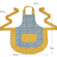 Aqua Floral Blue Mustard 100% Cotton Ladies 1 Pack Frill Bib Apron
