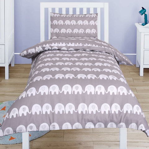 Elephant Grey 100% Cotton Toddler Duvet Set