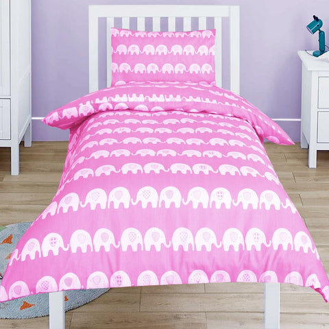 Elephant Pink 100% Cotton Toddler Duvet Set