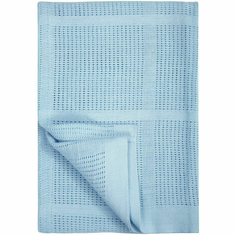 100% Cotton Cellular Blue Baby Blanket