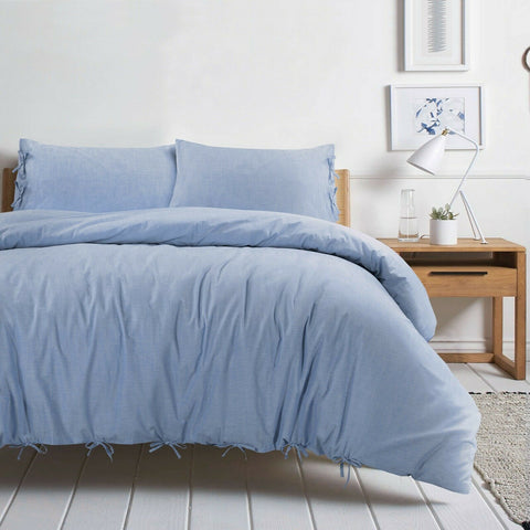 Jake Blue Luxury Bowknot Duvet Cover Set