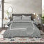 Chrono Grey Embroidered Duvet Cover Set