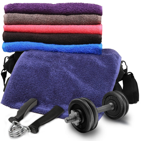 Egyptian Cotton 600GSM Deluxe Without Pocket Zip Black Gym Towel
