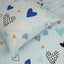 Hearts Blue Toddlers Duvet Cover Set