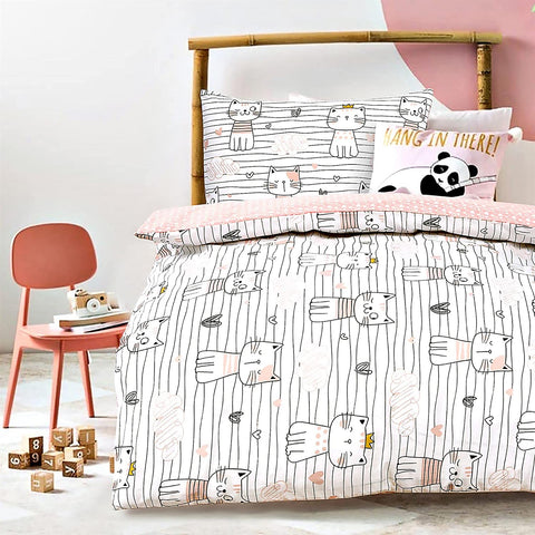 Kitti White Toddlers Duvet Cover Set