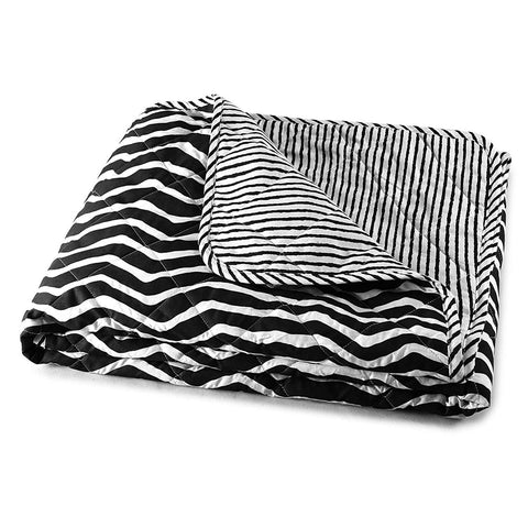 Alex Zebra Stripe Black and White Quilted Bedspread