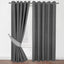 Christian Grey Geometric Eyelet Curtains Set