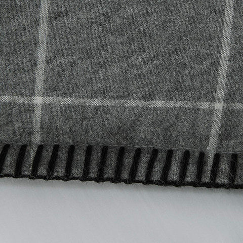 Melange Grey Check 100% Brushed Cotton Flannel Duvet Cover Set