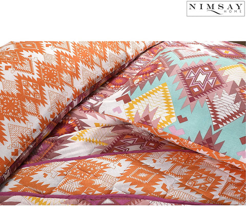 Navajo Geometric Multicoloured Duvet Cover Set