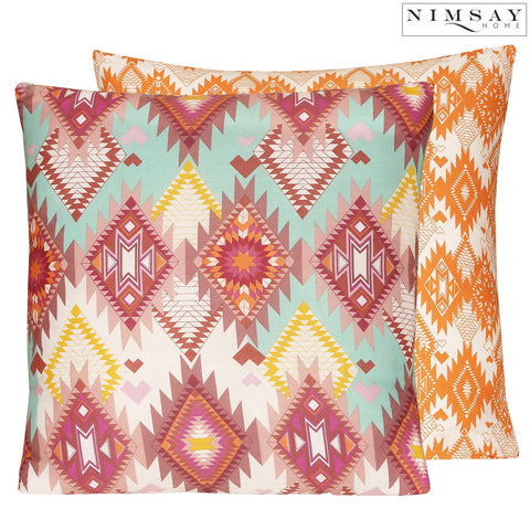 Navajo 100% Cotton Geometric Filled Cushion Multicoloured - 45 x 45 cm