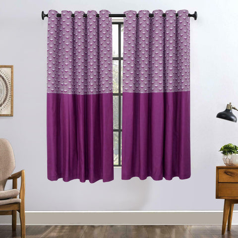 Paloma Purple Eyelet Curtains Set