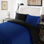 Soft Hotel Quality Plain Dyed Cotton Blend Reversible Royal Black Duvet Cover Set