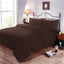 Soft Hotel Quality Plain Dyed Cotton Blend Chocolate Duvet Cover Set