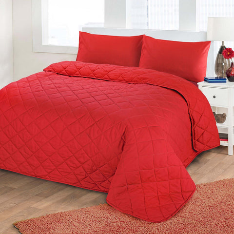 Plain Embroidered Embossed Quilted Bedspread
