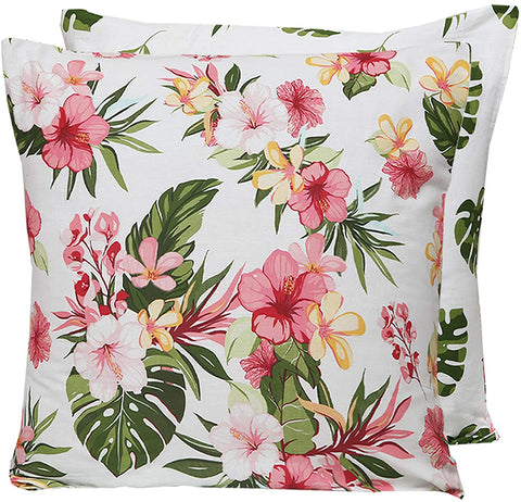 Tropicana Floral 100% Cotton Reversible Pillowcase Pair Set