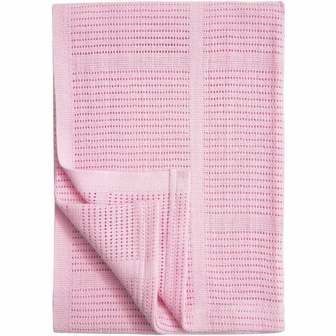 100% Cotton Cellular Pink Baby Blanket