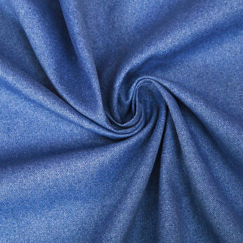 Plain Dyed Half Panama Cotton Blend Fabric Denim Blue by Meter – 175 cm Wide
