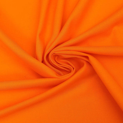 Plain Dyed Twill 100% Cotton Fabric Orange by Meter – 218 cm Wide