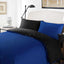 Soft Hotel Quality Plain Dyed Cotton Blend Reversible Royal Black Duvet Cover Set