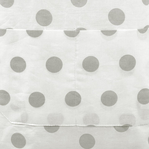 Polka Dot Grey 100% Cotton Ladies 1 Pack Frill Bib Apron