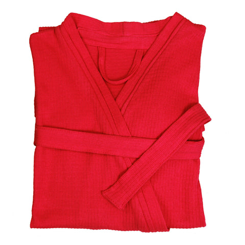Women Jersey Waffle 100% Cotton Red Dressing Gown