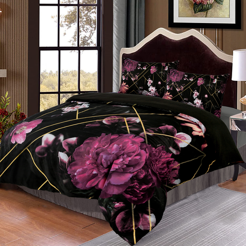 Rose Nights Floral Duvet Cover Set