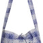 Multi Blue Checked 100% Cotton Women Crossbody Shoulder Bag