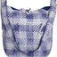 Multi Blue Checked 100% Cotton Women Crossbody Shoulder Bag