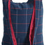 Royal Blue Checked 100% Cotton Women Crossbody Shoulder Bag