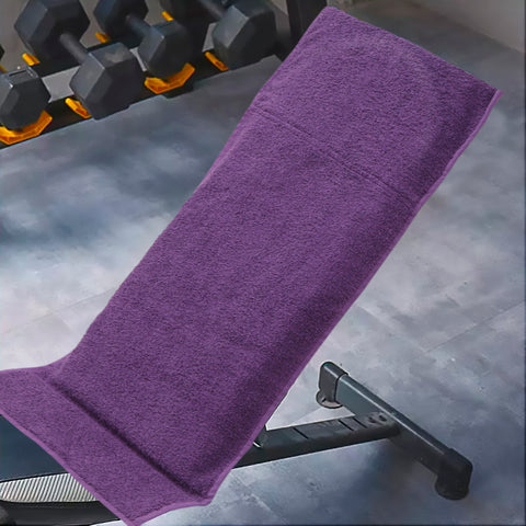 Egyptian Cotton 600GSM Simple Pocket Zip Purple Gym Towel