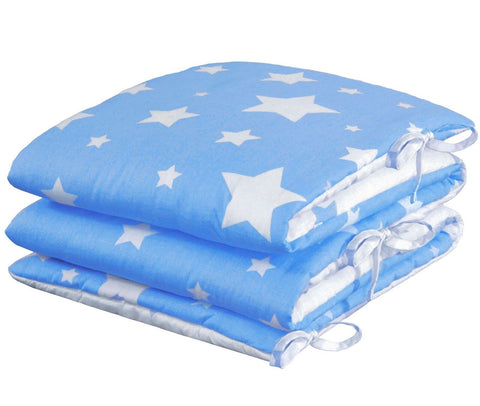 Stars Blue 100% Cotton Cot Bumper