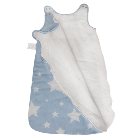 Stars Blue 100% Cotton Quilted Baby Sleeping Bag